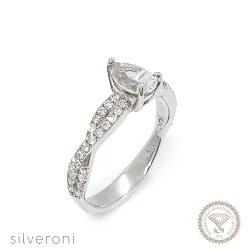 Starlit Frost Gold Lab Grown Diamond Ring | Sustainable Elegance by Silveroni - 1