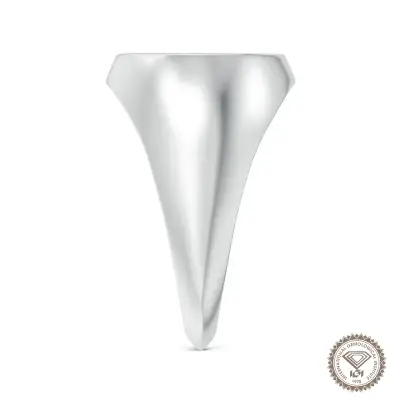 Starry Gemini Zodiac Signet Ring in 18K White Gold - 3