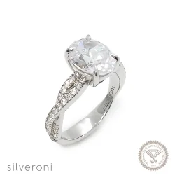 Stellar Embrace Lab Grown Diamond Ring | Silveroni | Rd: 1.3mm (44pcs) | 2 Carat - Silveroni