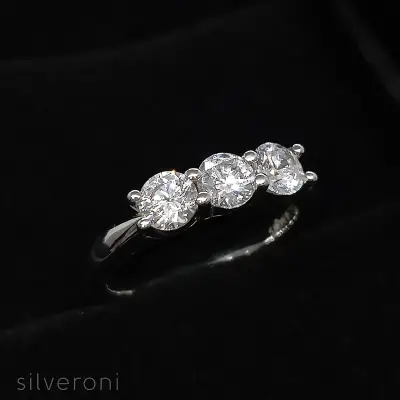 Triple Brilliance Lab Grown Diamond Band | Sustainable Elegance by Silveroni - 2