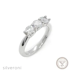 Triple Brilliance Lab Grown Diamond Band | Sustainable Elegance by Silveroni - 1