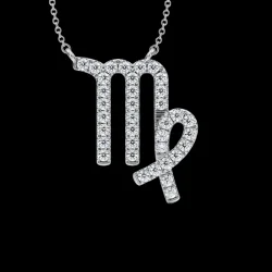 Virgo Zodiac Sign Diamond Necklace, IGI-Certified Lab-Grown - 2