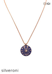 Zodiac Celestial Necklace in 18k Rose Gold with Round Diamonds - Silveroni