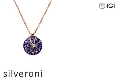 Zodiac Celestial Necklace in 18k Rose Gold with Round Diamonds - 2