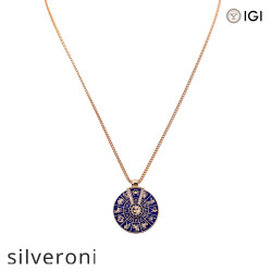 Zodiac Celestial Necklace in 18k Rose Gold with Round Diamonds - 3