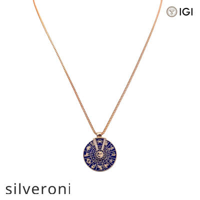 Zodiac Celestial Necklace in 18k Rose Gold with Round Diamonds - 3